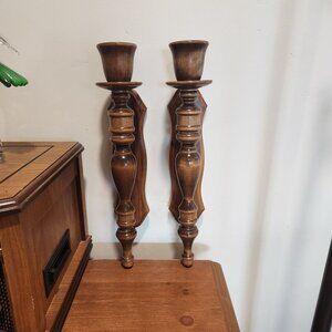 Vintage Wood Wall Candle Sconce 1990"S Cottage Core, Country Core